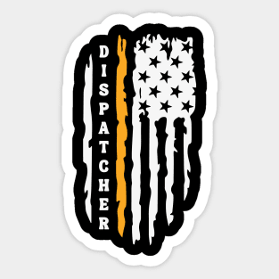 Thin Gold Line Flag Dispatcher Gift for 911 First Responder Police and Sheriff Dispatch Sticker